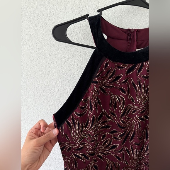 Elegant Black and maroon Patterned Women's Dress - Picture 11 of 11